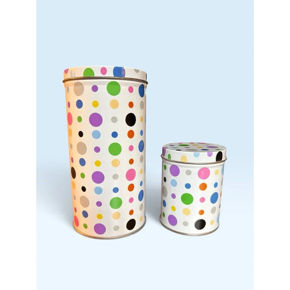 IKEA Nidelva Polka Dot Tins 6” And 3.25” Nesting VTG